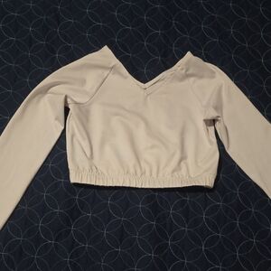 Elegant Cream Long Sleeve Women's Top